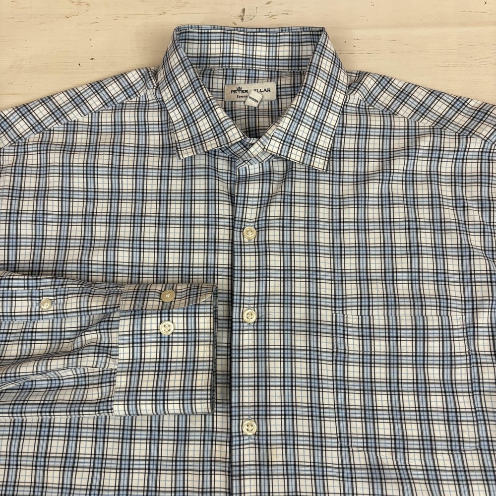 Peter Millar Summr Comfort Shirt Mens Large Check